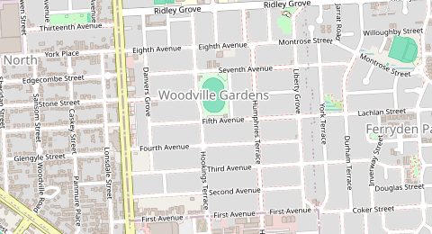 Map of a likely free parking spot near Fifth Avenue, Woodville Gardens, Adelaide