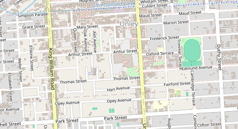 Map of a likely free parking spot near Mornington Road, Unley, Adelaide